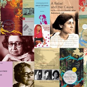 A selection of book covers and authors published by Women Unlimited
